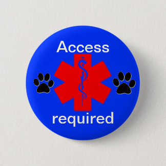 Chapa Redonda De 5 Cm acceso alerta médico del perro del servicio del