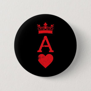 Chapa Redonda De 5 Cm Ace Of Hearts Blackjack Cards Halloween Mateo C