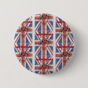 Chapa Redonda De 5 Cm Acento británico divertido