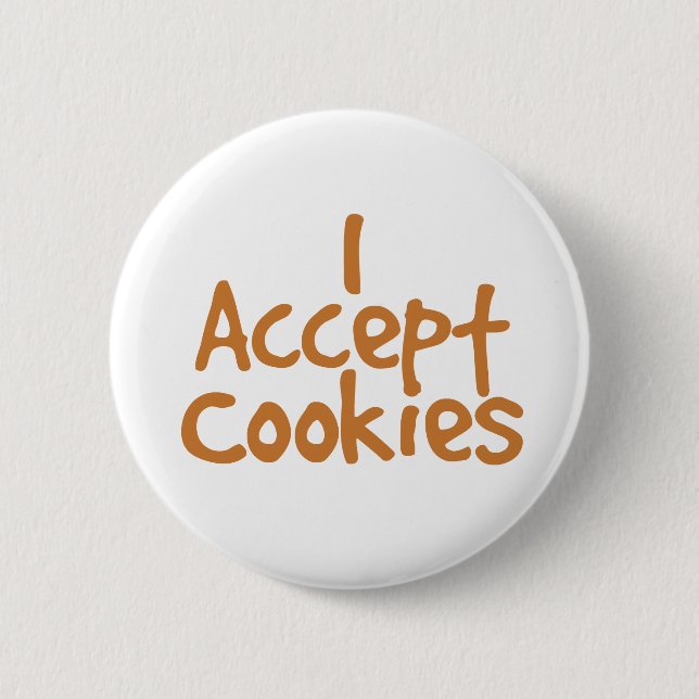 Chapa Redonda De 5 Cm Acepto Cookies (Anverso)