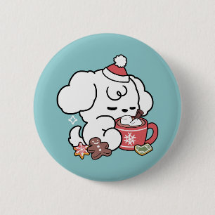 Chapa Redonda De 5 Cm Acogedores sueños de cachorro - chocolate caliente