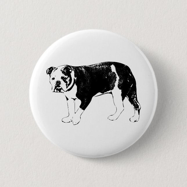Chapa Redonda De 5 Cm Actitud de Bulldog, Impacto Simple (Anverso)
