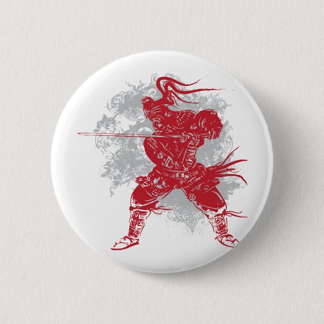 Chapa Redonda De 5 Cm Actitud del samurai (Anverso)