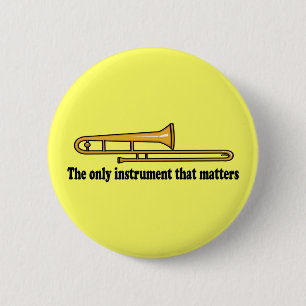 Chapa Redonda De 5 Cm Actitud del Trombone