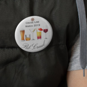 Chapa Redonda De 5 Cm Actividad de Pub Crawl personalizada para Cruceros