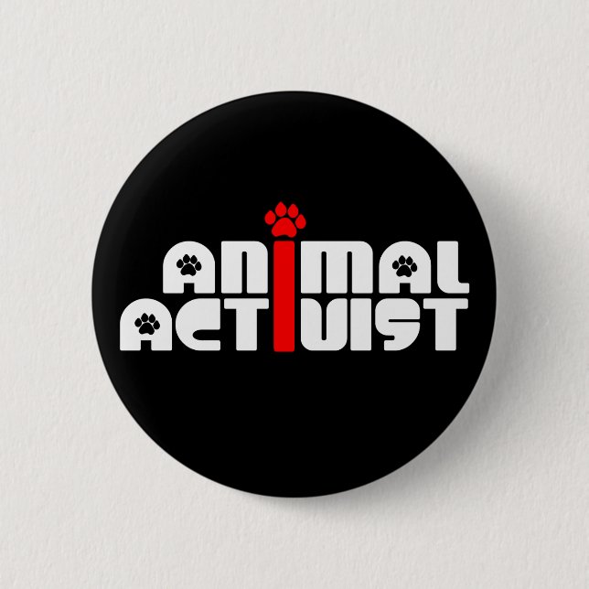 Chapa Redonda De 5 Cm Activista animal (Anverso)