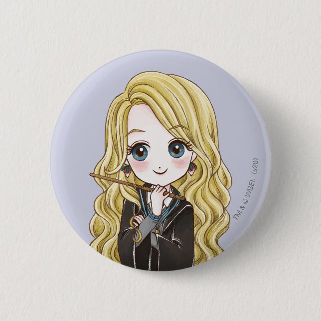 Chapa Redonda De 5 Cm Acuarela Magica Luna Lovegood (Anverso)