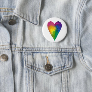 Chapa Redonda De 5 Cm Acuarela vibrante Corazón "Amor"