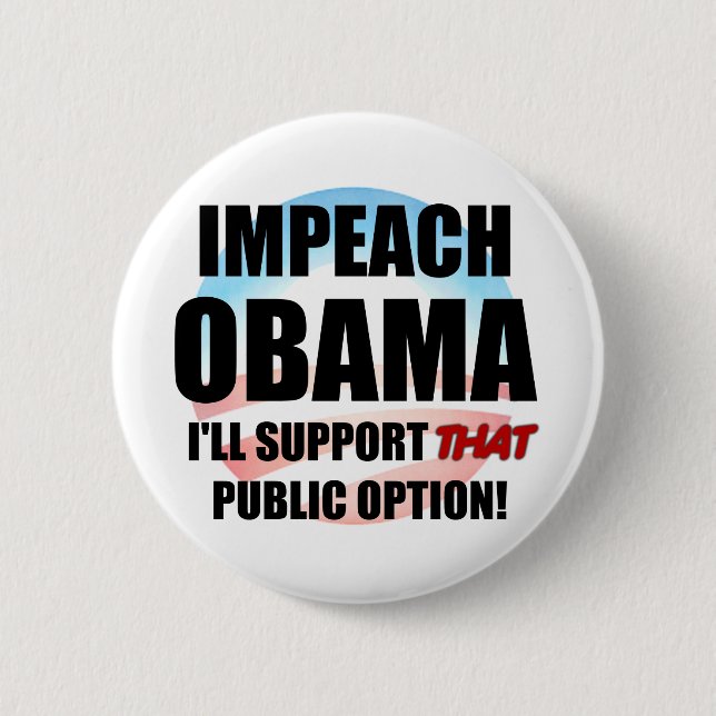 Chapa Redonda De 5 Cm Acuse a Obama (Anverso)
