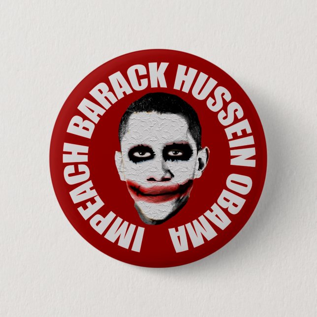 Chapa Redonda De 5 Cm Acuse a Obama (Anverso)