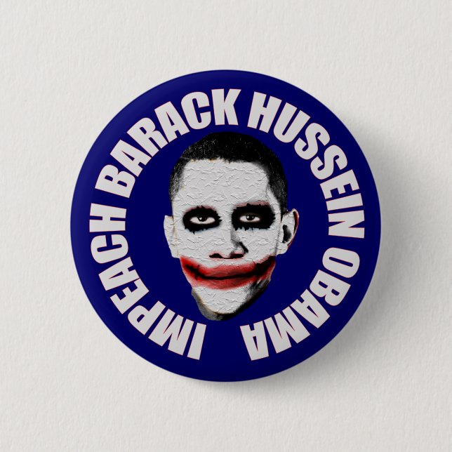 Chapa Redonda De 5 Cm Acuse a Obama (Anverso)