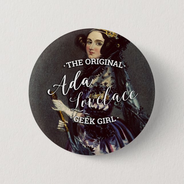 Chapa Redonda De 5 Cm Ada Lovelace - el chica original del friki (Anverso)