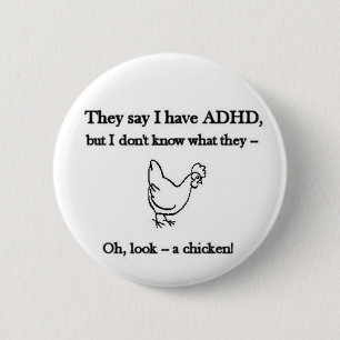 Chapa Redonda De 5 Cm ADHD-Mirada un pollo