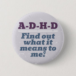 Chapa Redonda De 5 Cm ADHD RESPETO Gris Vintage Letras musicales de los 