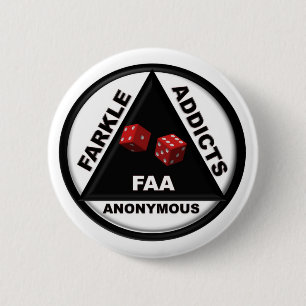 Chapa Redonda De 5 Cm Adictos a Farkle anónimos (versión 2010)