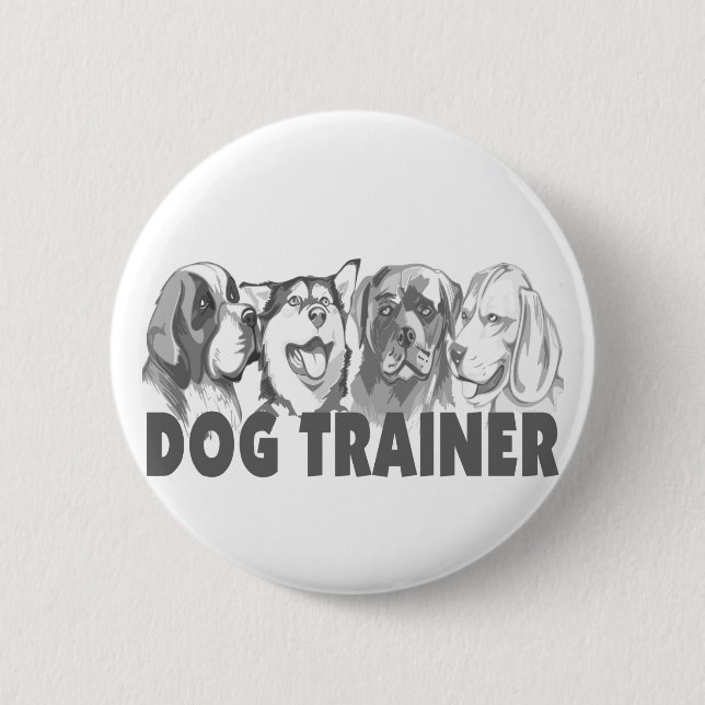 Chapa Redonda De 5 Cm Adiestrador de perros (Anverso)