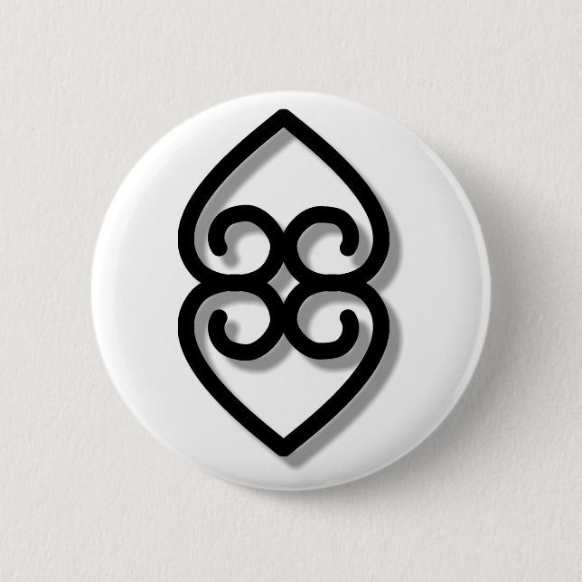 Chapa Redonda De 5 Cm Adinkra - earth-BW (Anverso)