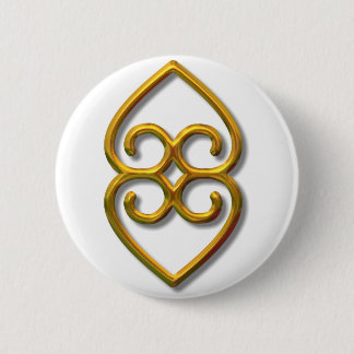 Chapa Redonda De 5 Cm Adinkra-earth-gold