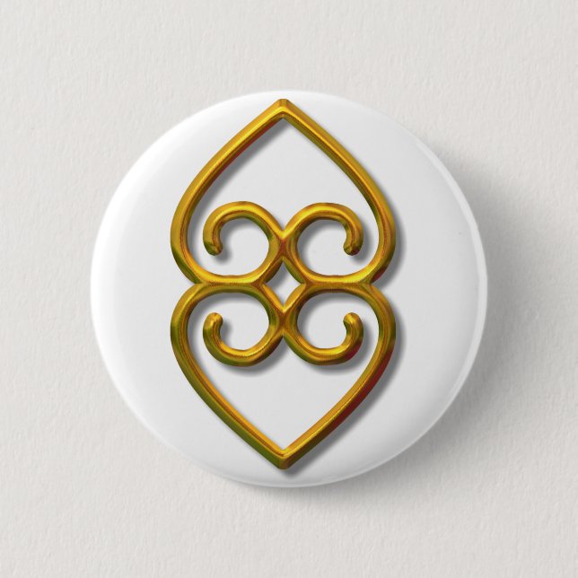 Chapa Redonda De 5 Cm Adinkra-earth-gold (Anverso)