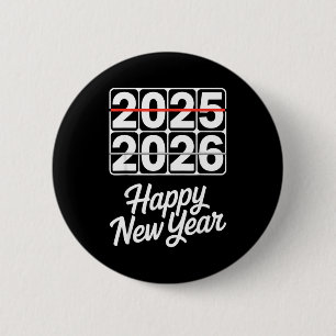 Chapa Redonda De 5 Cm Adiós 2025 Hola 2026 Reloj Feliz Año Nuevo Fiesta