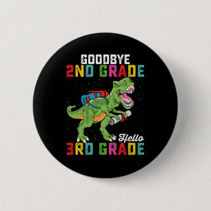 Chapa Redonda De 5 Cm Adiós 2do Grado Hola 3er Grado T Rex Dinosaurio