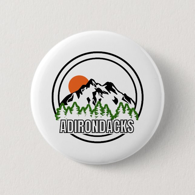 Chapa Redonda De 5 Cm Adirondacks New York (Anverso)