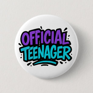 Chapa Redonda De 5 Cm Adolescente oficial - Divertido 13 cumpleaños para
