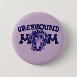 Chapa Redonda De 5 Cm Adopción de Greyhound Mom Cute Purple Greyhounds