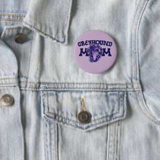 Chapa Redonda De 5 Cm Adopción de Greyhound Mom Cute Purple Greyhounds