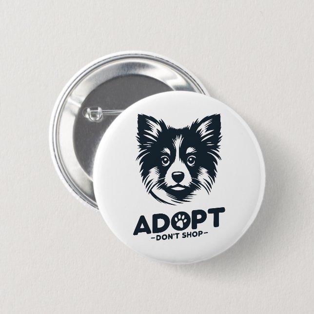 Chapa Redonda De 5 Cm Adopt don't shop 3 (Anverso y reverso)