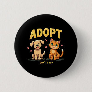 Chapa Redonda De 5 Cm Adopta a no comprar - Mascota educado y amante de