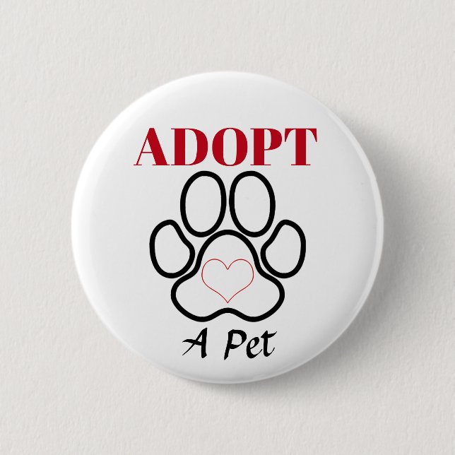 Chapa Redonda De 5 Cm Adopta una Mascota (Anverso)