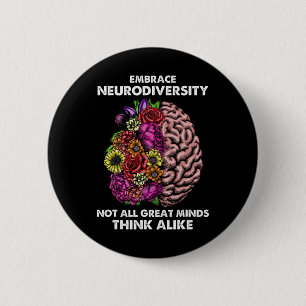 Chapa Redonda De 5 Cm Adoptar Neurodiversidad Autismo Conciencia Adhd Sp
