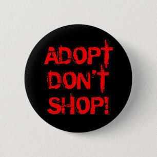Chapa Redonda De 5 Cm Adopte, no haga compras