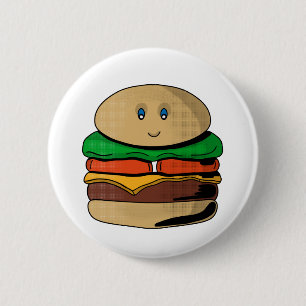 Chapa Redonda De 5 Cm Adorable Burger Cute Hamburger Kawaii