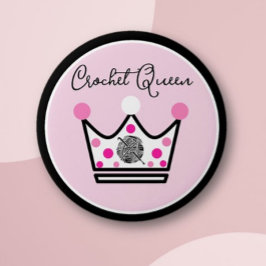 Chapa Redonda De 5 Cm Adorable Crochet Queen Gift
