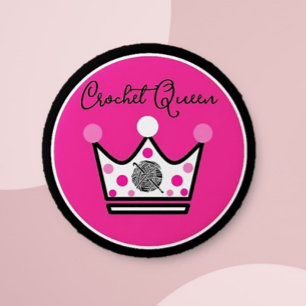 Chapa Redonda De 5 Cm Adorable Crochet Queen Gift