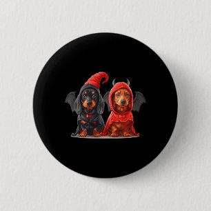 Chapa Redonda De 5 Cm Adorable disfraz de diablo para perros dachshund d