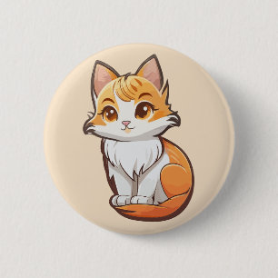 Chapa Redonda De 5 Cm Adorable Gatito Kawaii