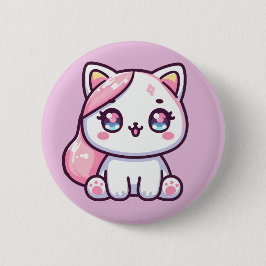 Chapa Redonda De 5 Cm Adorable Gatito Kawaii