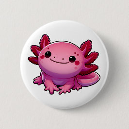 Chapa Redonda De 5 Cm Adorable Smiling Axolotl