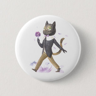 Chapa Redonda De 5 Cm Adorable Stardust the Cat Button