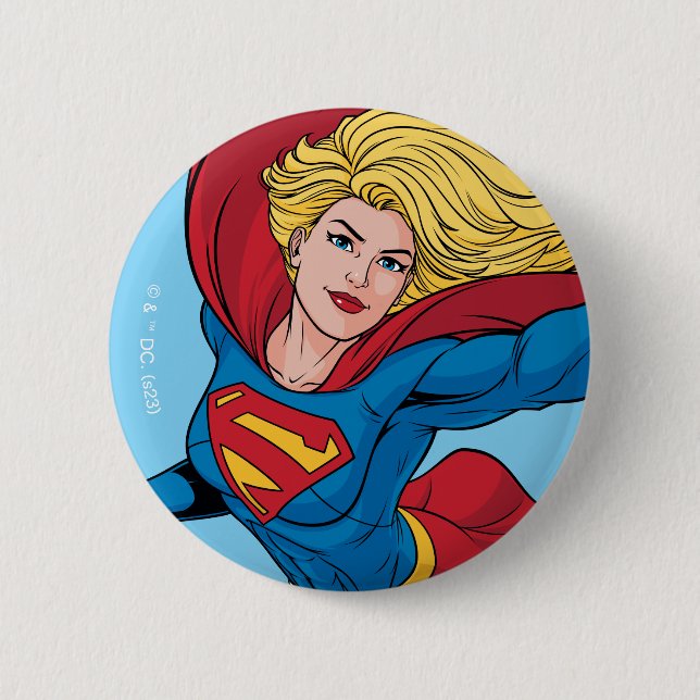 Chapa Redonda De 5 Cm Adorable Supergirl Stance (Anverso)