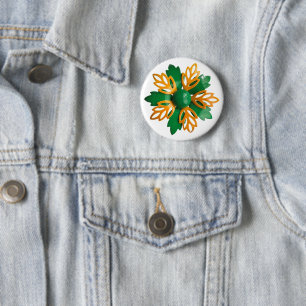 Chapa Redonda De 5 Cm Adorno de flor de margarita funky de los 60 Cumple