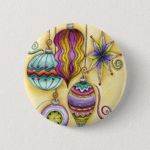 Chapa Redonda De 5 Cm Adornos de Navidad Coloridos de Vidrio Hermoso