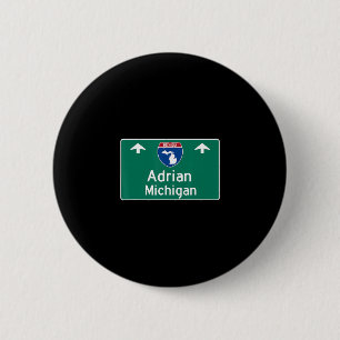 Chapa Redonda De 5 Cm Adrian Michigan Mi Autopista Interestatal Souvenir