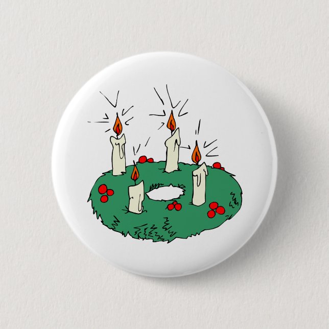 Chapa Redonda De 5 Cm Advent Wreath (Anverso)