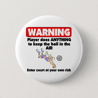 Chapa Redonda De 5 Cm Advertencia de VolleyChick