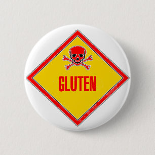 Chapa Redonda De 5 Cm Advertencia del veneno del gluten