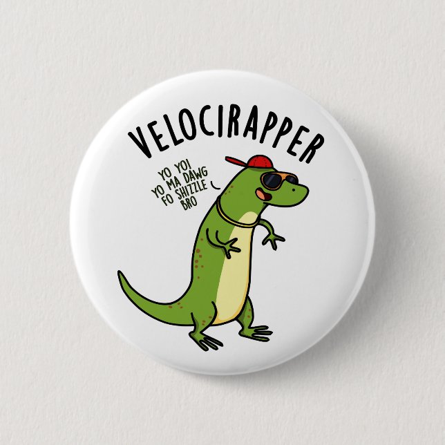 Chapa Redonda De 5 Cm ærapper Funny Dinosaur Pun (Anverso)